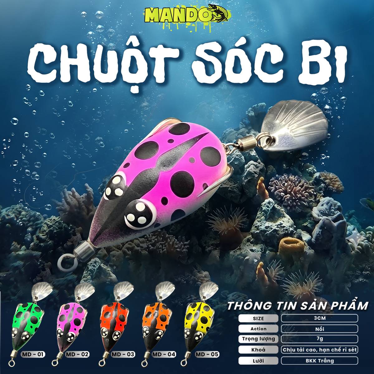 Nhái Hơi Mando Chuột Sóc Bi Chính Hãng – MO125 Nhái Hơi Mando Chuột Sóc Bi Chính Hãng – MO125