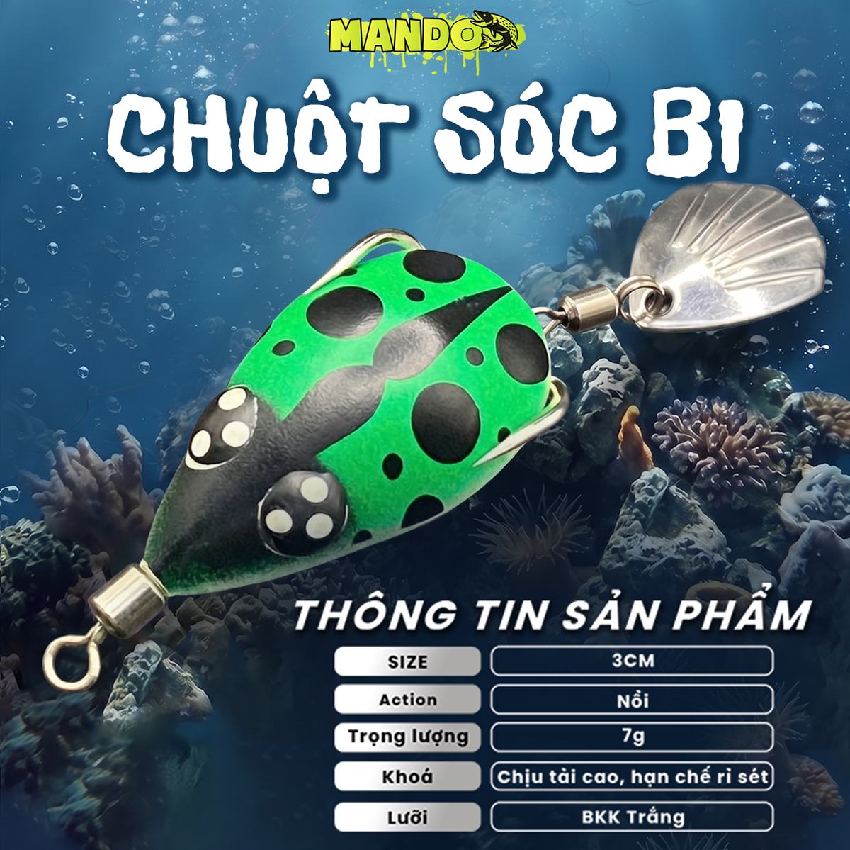 Nhái Hơi Mando Chuột Sóc Bi Chính Hãng – MO125 Nhái Hơi Mando Chuột Sóc Bi Chính Hãng – MO125