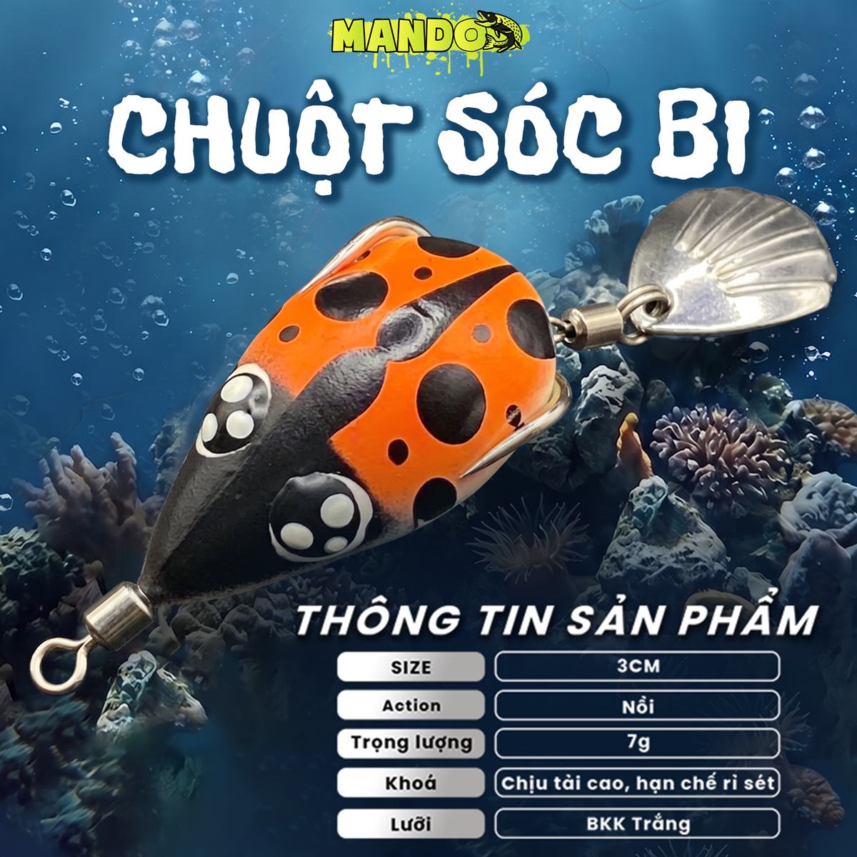 Nhái Hơi Mando Chuột Sóc Bi Chính Hãng – MO125 Nhái Hơi Mando Chuột Sóc Bi Chính Hãng – MO125