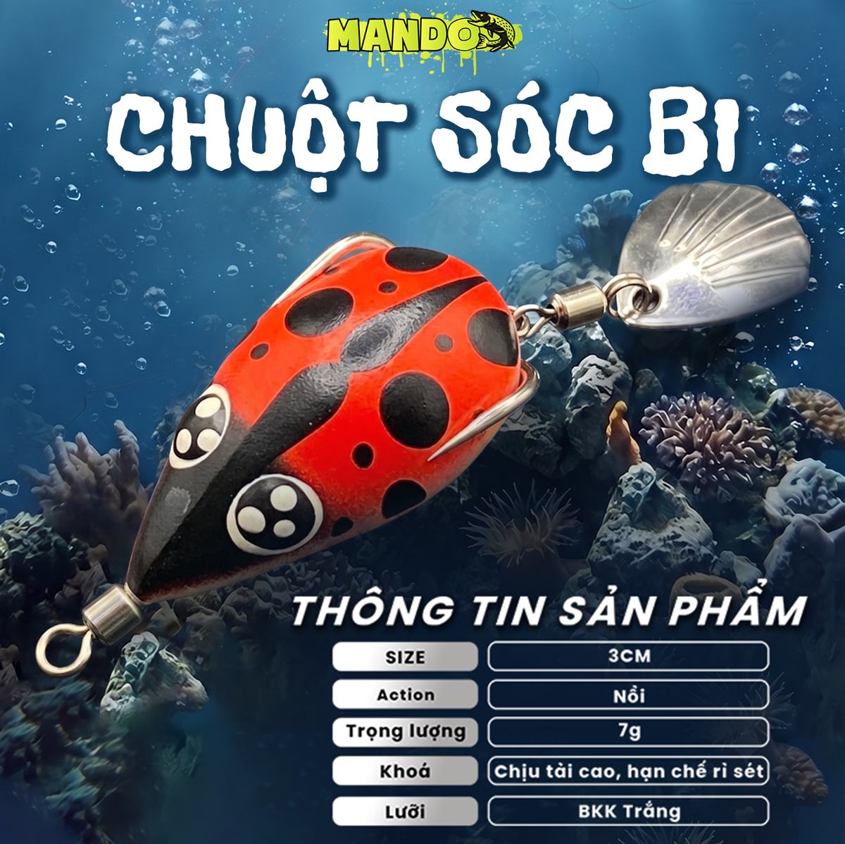 Nhái Hơi Mando Chuột Sóc Bi Chính Hãng – MO125 Nhái Hơi Mando Chuột Sóc Bi Chính Hãng – MO125
