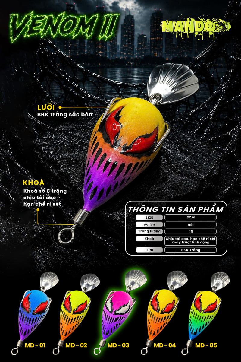 Nhái Hơi Mando Venom II Trơn Chính Hãng – MO155 Nhái Hơi Mando Venom II Trơn Chính Hãng – MO155