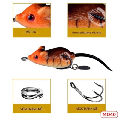 Mồi Câu Lure Giả Chuột Mềm Super Frog-MO40