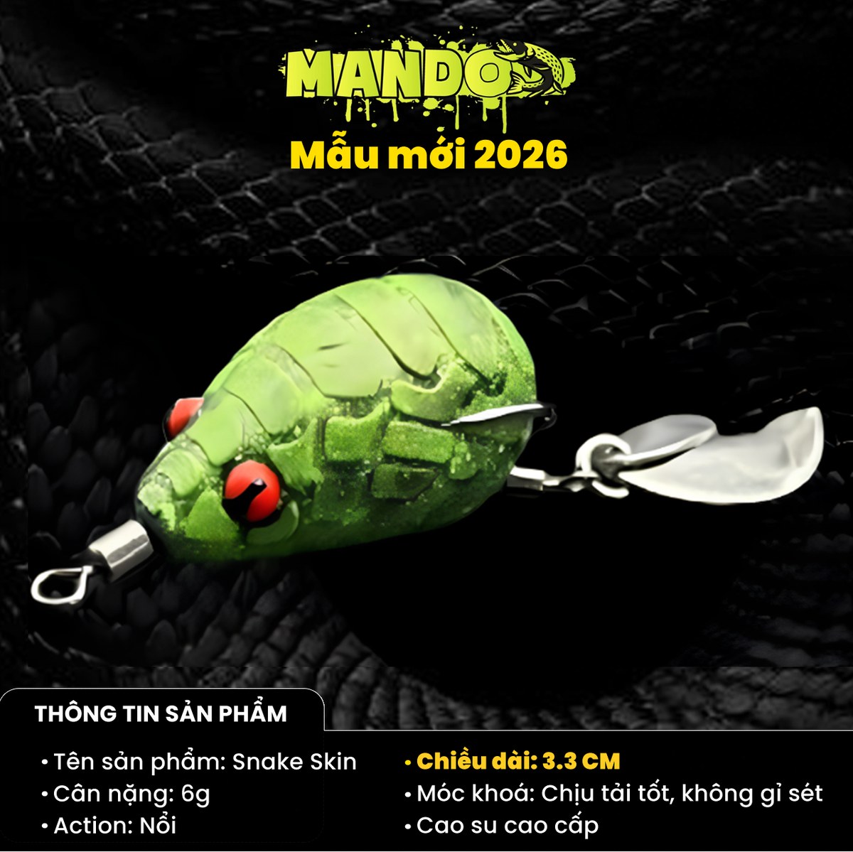 Nhái Hơi Mando Snake Skin Chính Hãng – MO83 Nhái Hơi Mando Snake Skin Chính Hãng – MO83