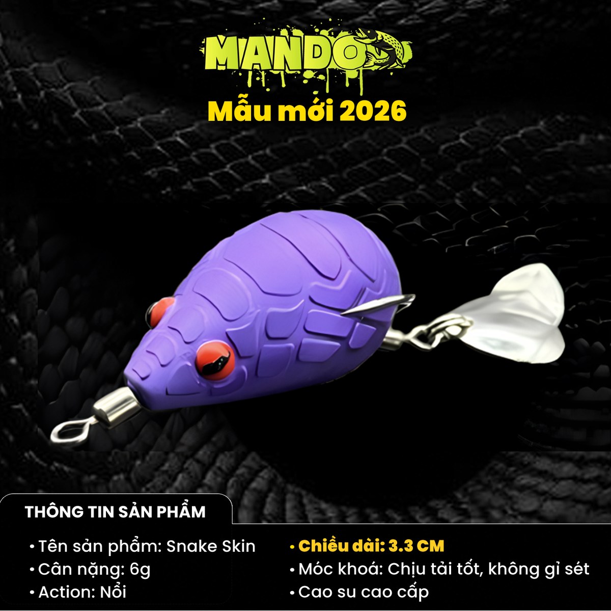 Nhái Hơi Mando Snake Skin Chính Hãng – MO83 Nhái Hơi Mando Snake Skin Chính Hãng – MO83