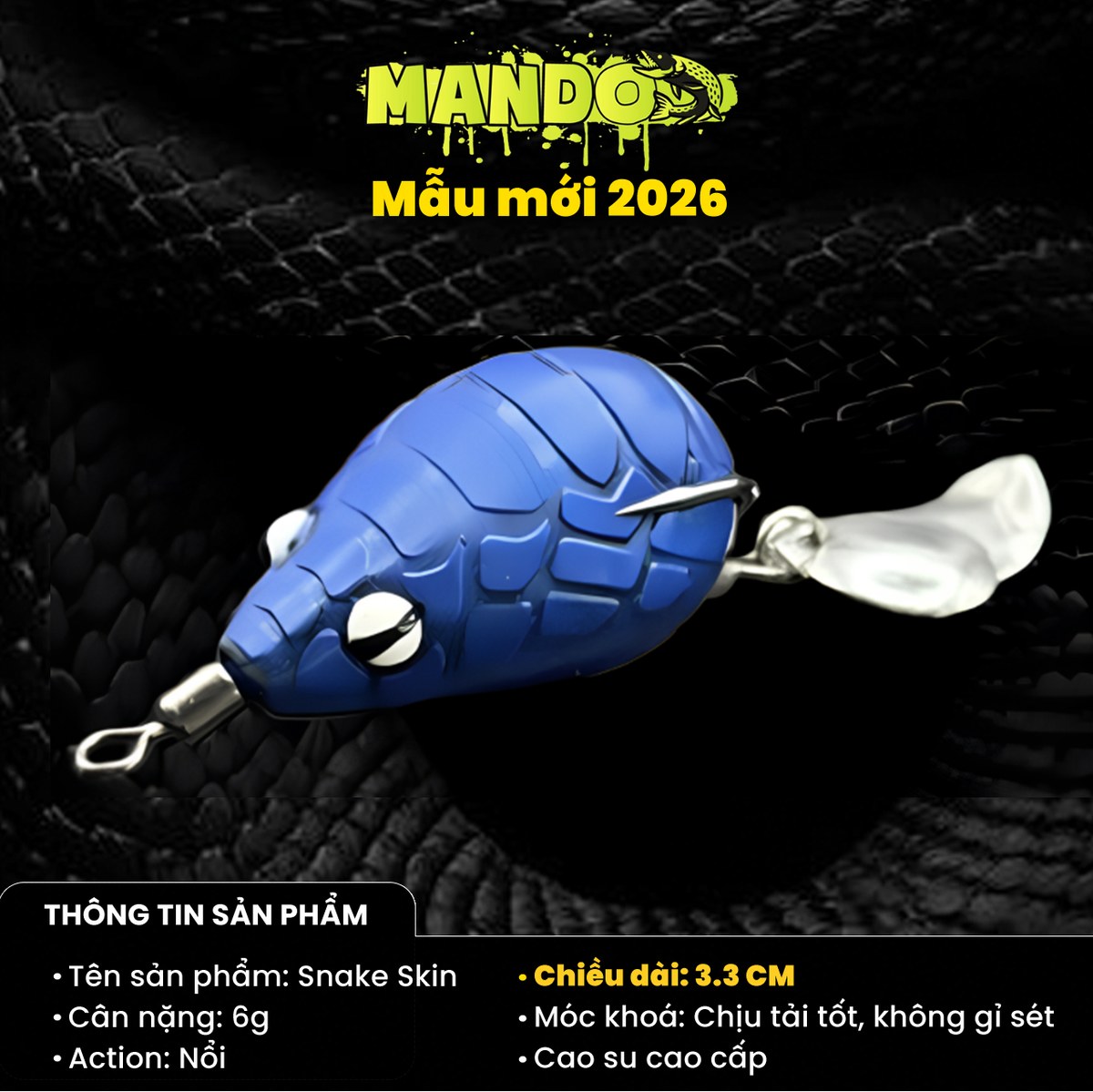 Nhái Hơi Mando Snake Skin Chính Hãng – MO83 Nhái Hơi Mando Snake Skin Chính Hãng – MO83