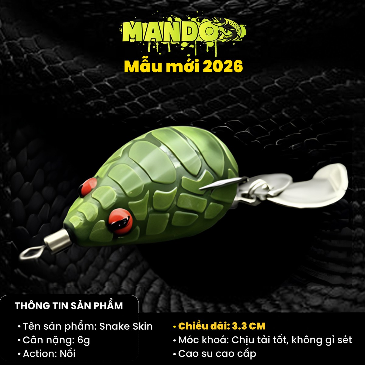 Nhái Hơi Mando Snake Skin Chính Hãng – MO83 Nhái Hơi Mando Snake Skin Chính Hãng – MO83