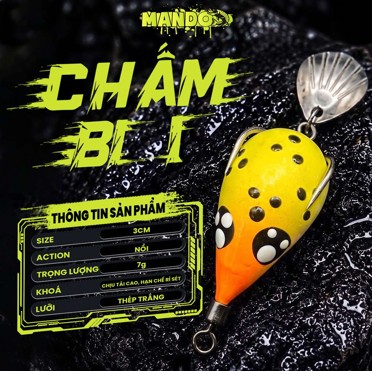 Nhái Hơi Mando Chấm Bi Chính Hãng – MO92 Nhái Hơi Mando Chấm Bi Chính Hãng – MO92