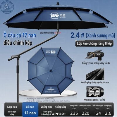 Ô Câu Cá 12 Nan Chống Mưa Bão Bennuo Chính Hãng – OCC07