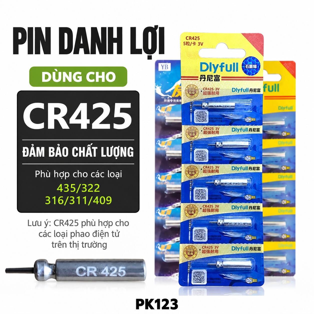 Pin Phao Điện CR425 Dlyfull – PK123 Pin Phao Điện CR425 Dlyfull – PK123