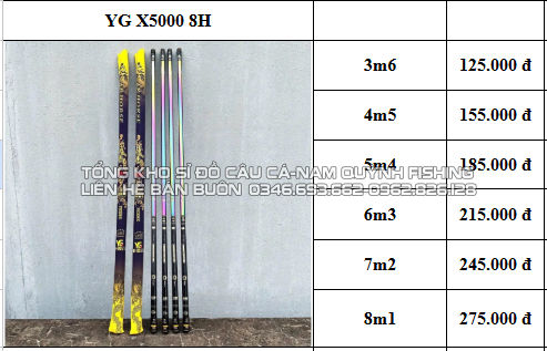 Cần Câu Tay YG X5000 Màu Titan 6H - 8H - 10H F1 – CT01