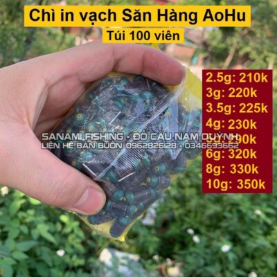 Túi 100 viên Chì Câu Cá Cuốn Sẵn In Vạch Săn Hàng Aohu – PK14