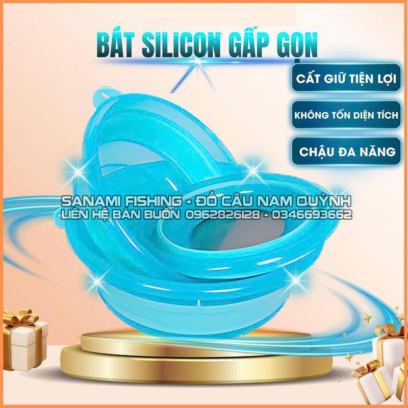 Bát Trộn Mồi Silicon Gấp Gọn Xanh Ngọc 22cm-HPK9 Bát Trộn Mồi Silicon Gấp Gọn Xanh Ngọc 22cm-HPK9