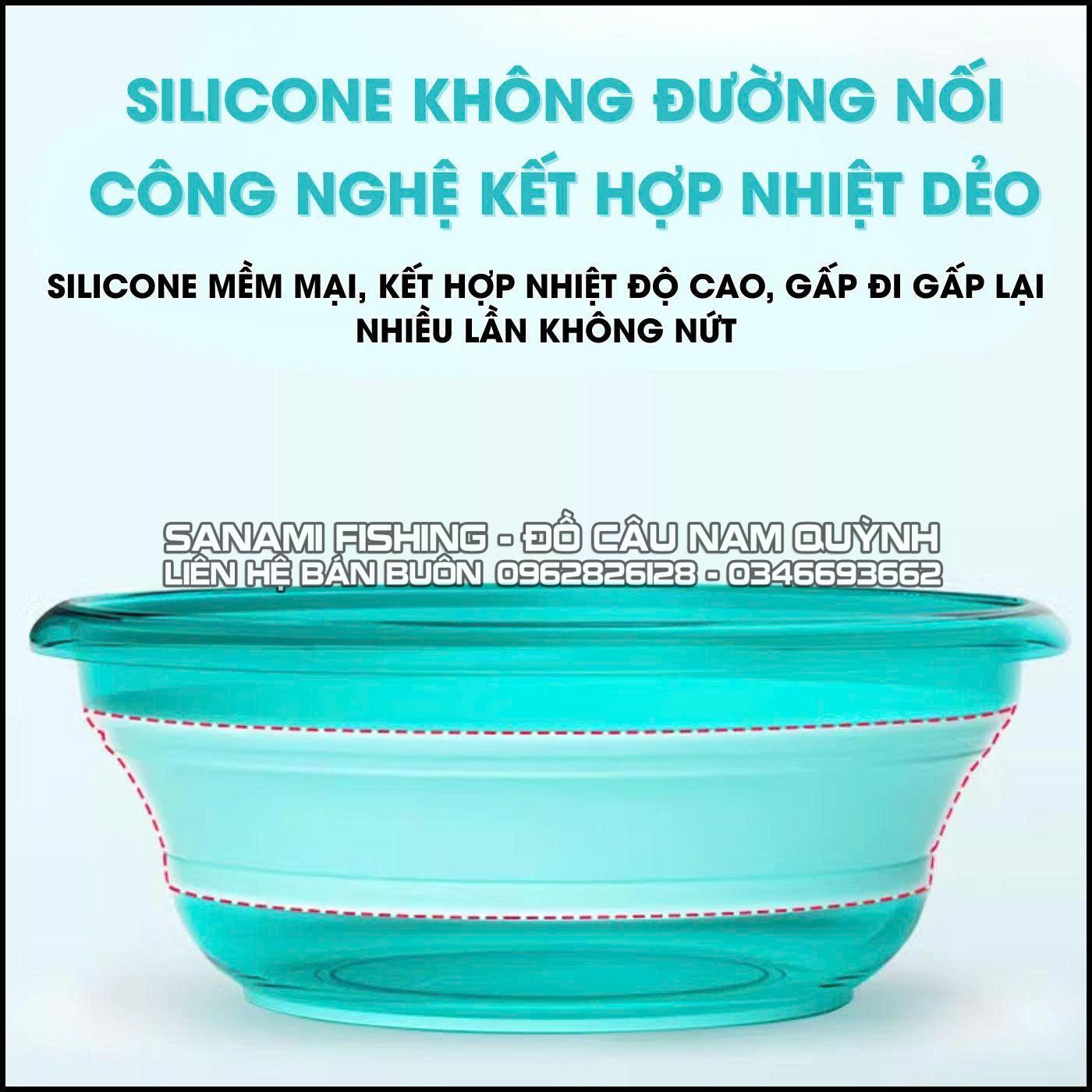 Bát Trộn Mồi Silicon Gấp Gọn Xanh Ngọc 22cm-HPK9 Bát Trộn Mồi Silicon Gấp Gọn Xanh Ngọc 22cm-HPK9