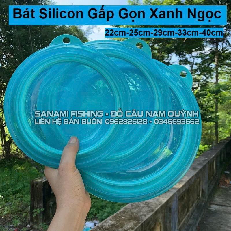 Bát Trộn Mồi Silicon Gấp Gọn Xanh Ngọc 22cm-HPK9 Bát Trộn Mồi Silicon Gấp Gọn Xanh Ngọc 22cm-HPK9