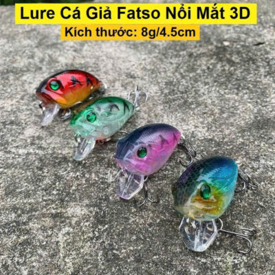 Mồi lure cá giả Fatso nổi mắt 3D – MO53